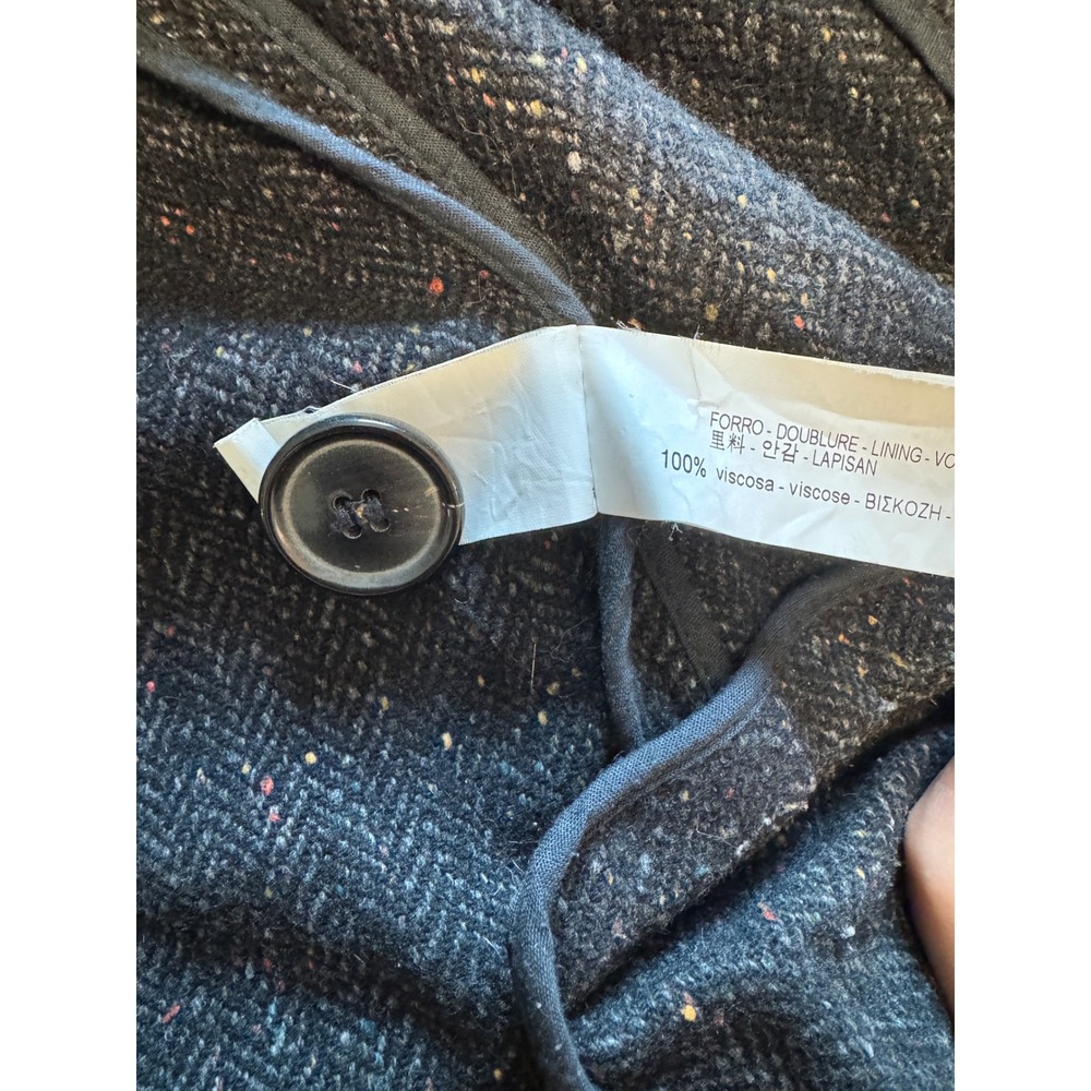 Zara Woman Gray Herringbone Tweed Rainbow Fleck Longline Coat Blazer Size S